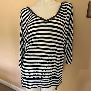 White House Black Market Striped Long Sleeve Top